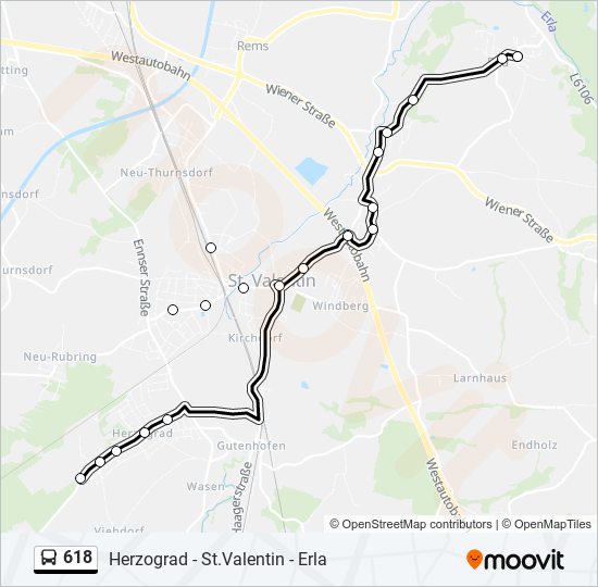 618 bus Line Map