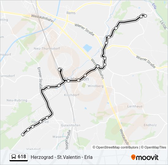 618 Bus Line Map