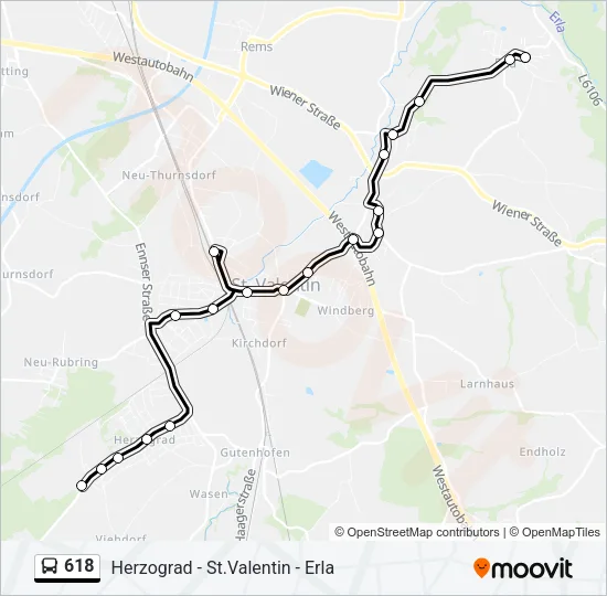 618 Bus Line Map