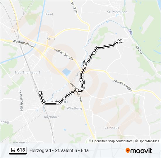 618 Bus Line Map
