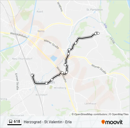 618 Bus Line Map