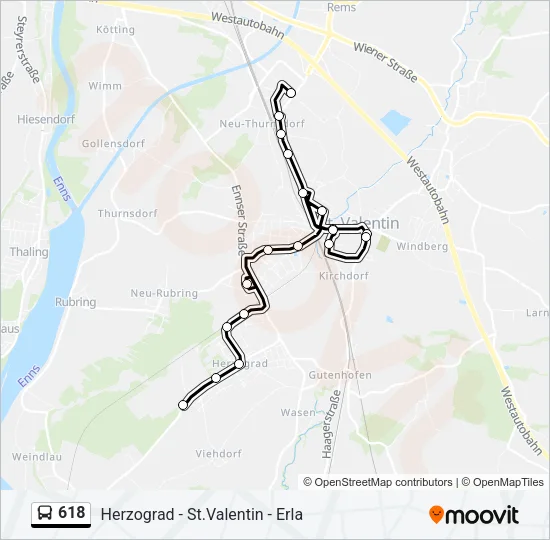 618 Bus Line Map