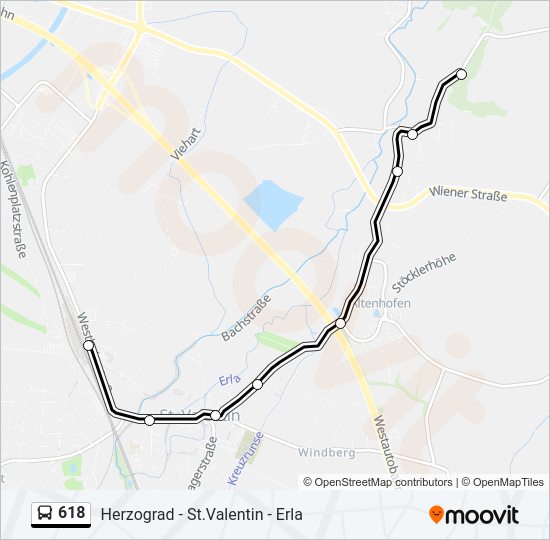 618 Bus Line Map