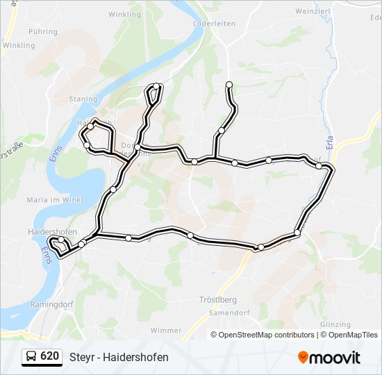 620 bus Line Map