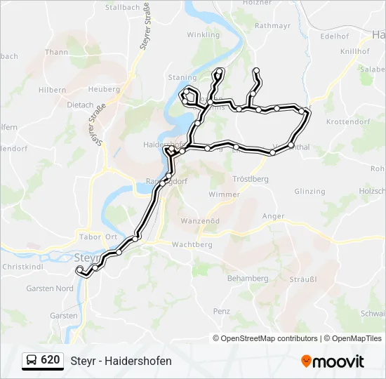 620 Bus Line Map