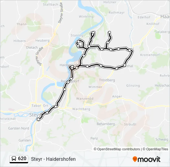 620 Bus Line Map