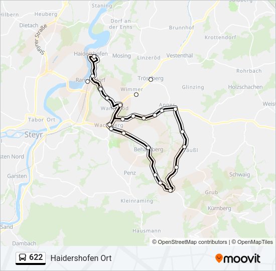 622 Bus Line Map
