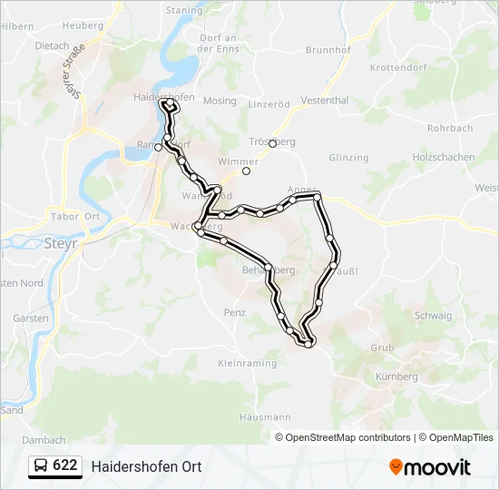 622 Bus Line Map