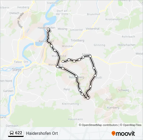 622 Bus Line Map