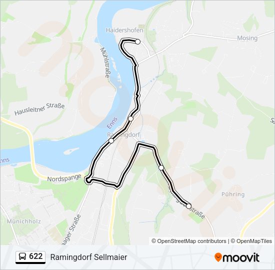 622 Bus Line Map