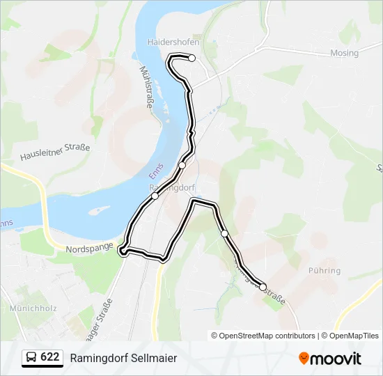 622 Bus Line Map