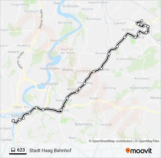 623 Bus Line Map