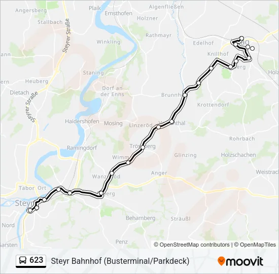 623 Bus Line Map