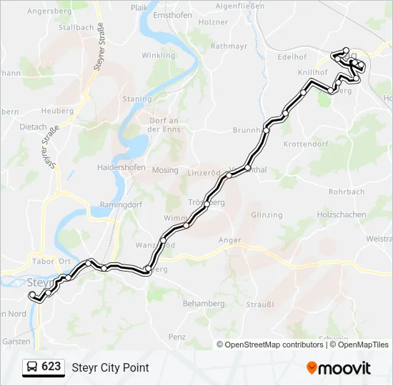623 Bus Line Map