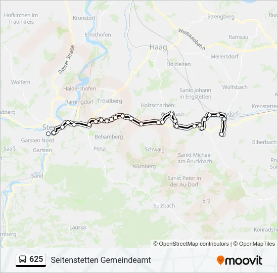 625 Bus Line Map