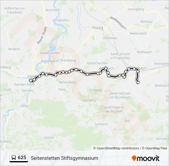 625 Bus Line Map