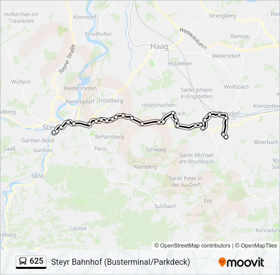 625 Bus Line Map