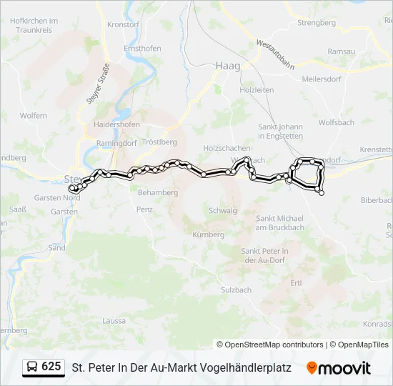625 Bus Line Map