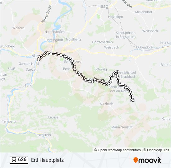 626 bus Line Map