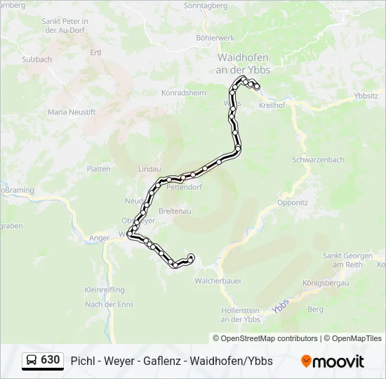 630 Bus Line Map