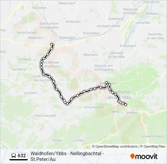 632 Bus Line Map