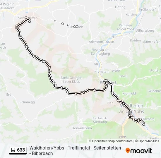 633 Bus Line Map