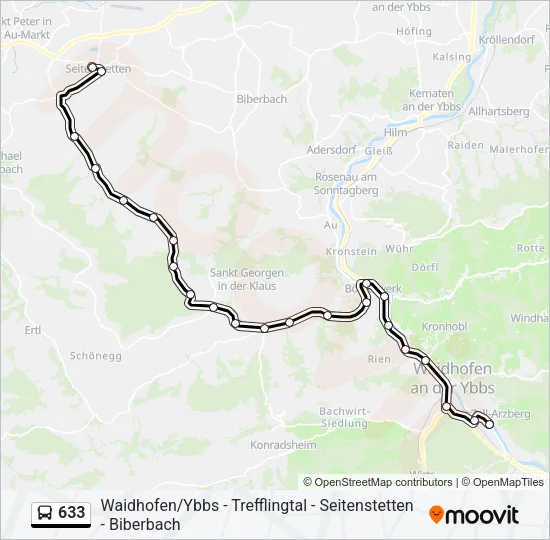 633 Bus Line Map