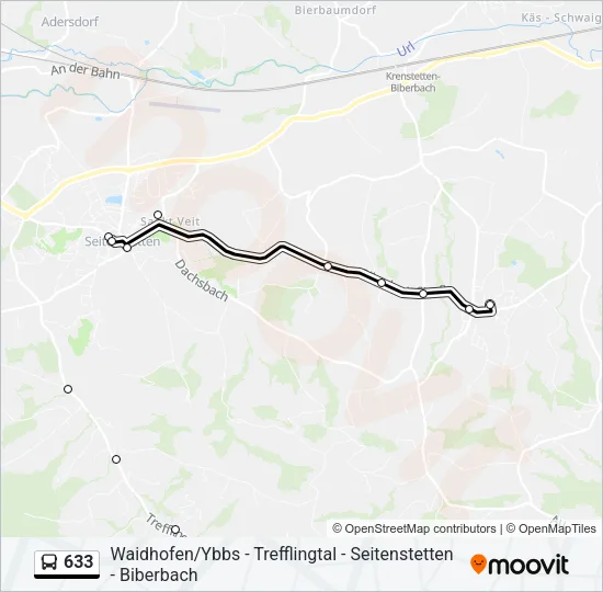 633 Bus Line Map