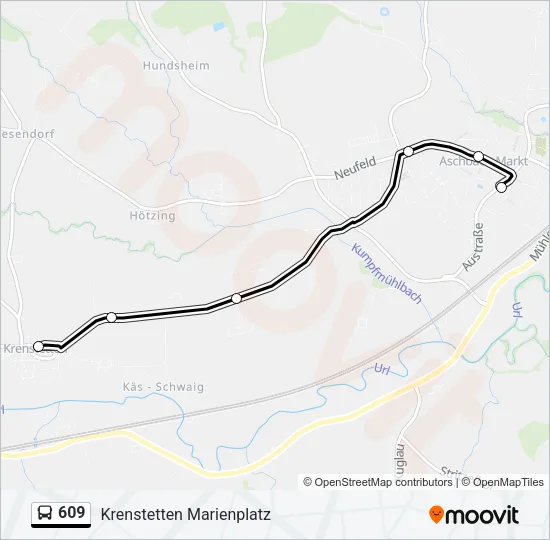 609 Bus Line Map
