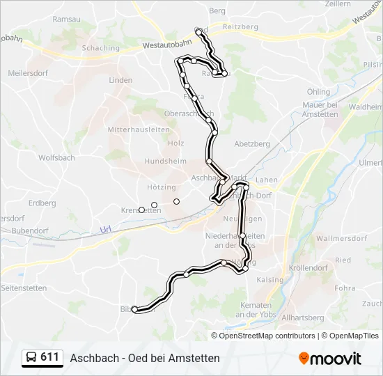 611 Bus Line Map