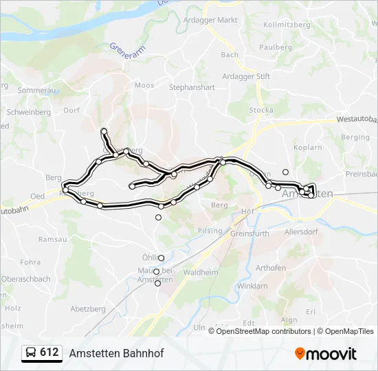 612 Bus Line Map