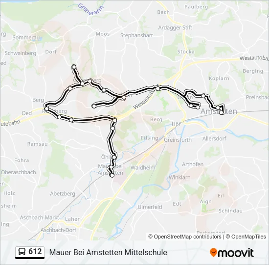 612 Bus Line Map