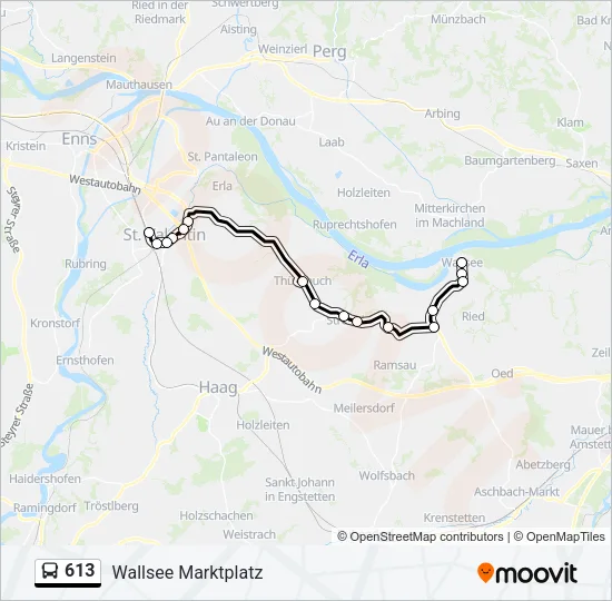 613 Bus Line Map