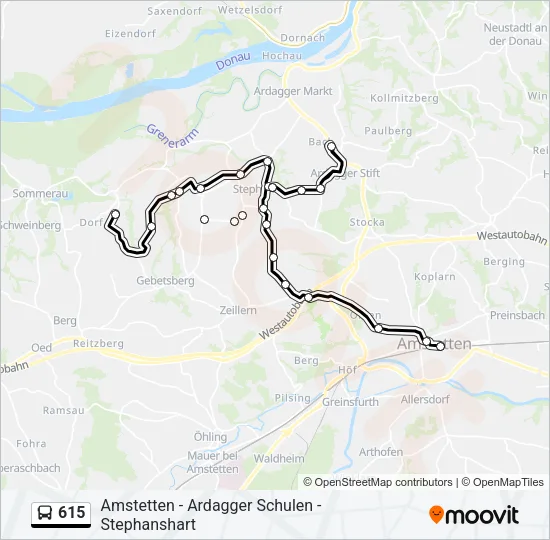 615 Bus Line Map