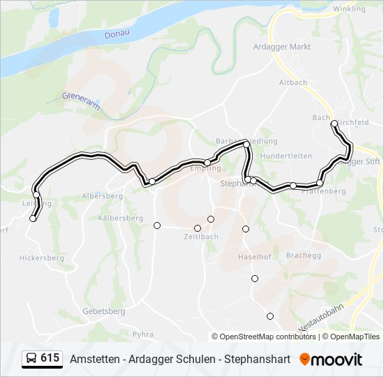 615 bus Line Map