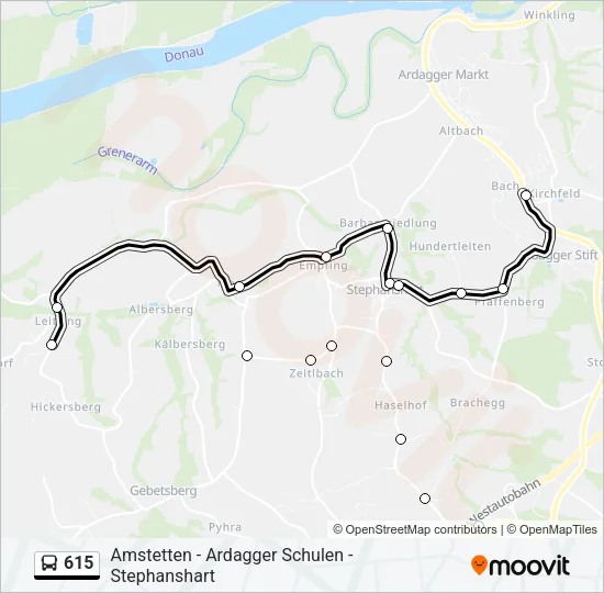 615 Bus Line Map