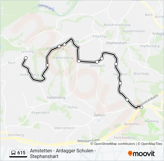 615 Bus Line Map