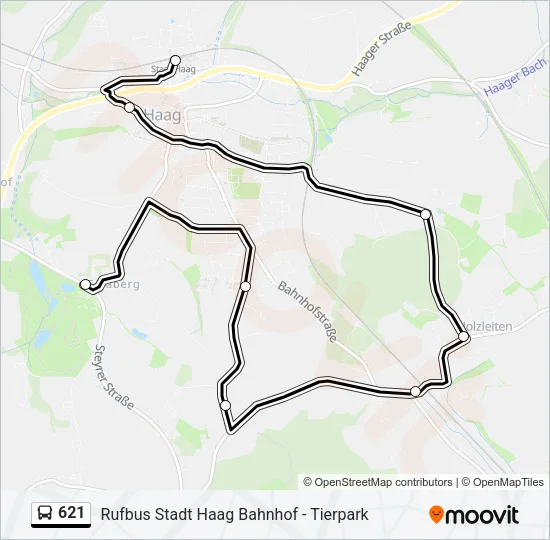 621 Bus Line Map