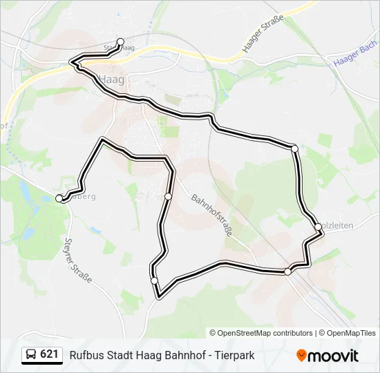 621 Bus Line Map