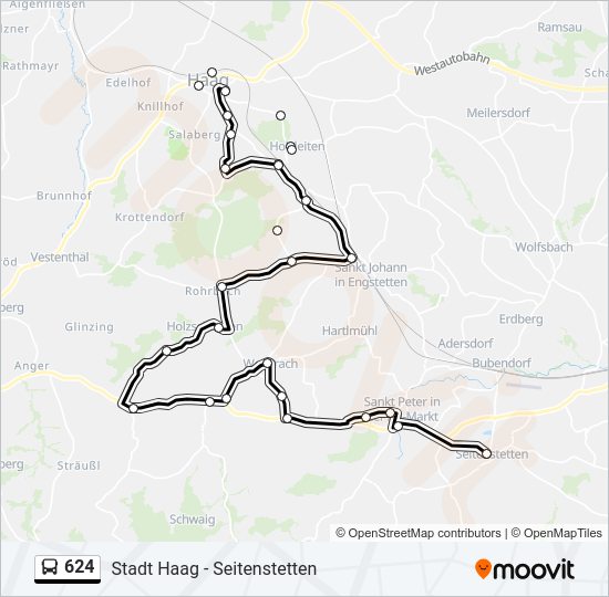 624 bus Line Map