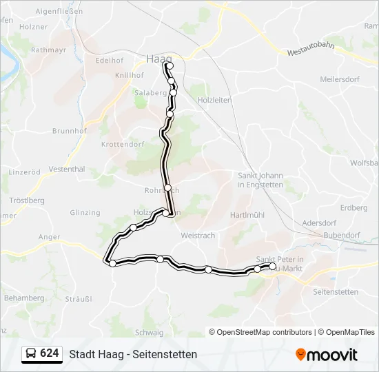 624 Bus Line Map