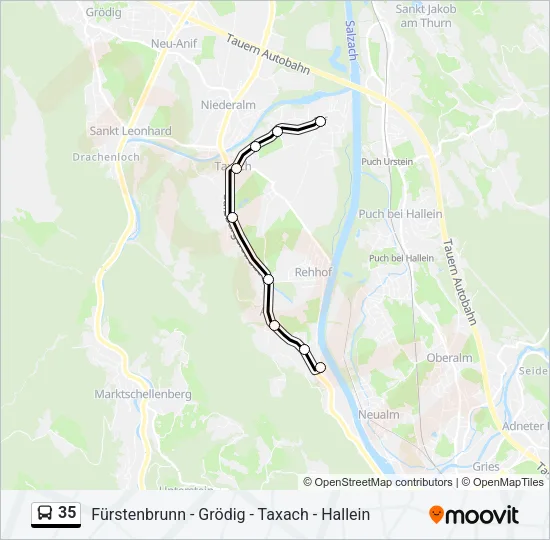35 Bus Line Map