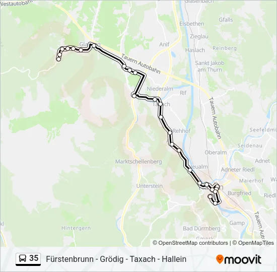 35 Bus Line Map
