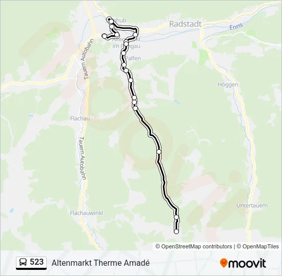 523 Bus Line Map