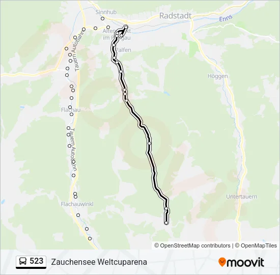 523 Bus Line Map