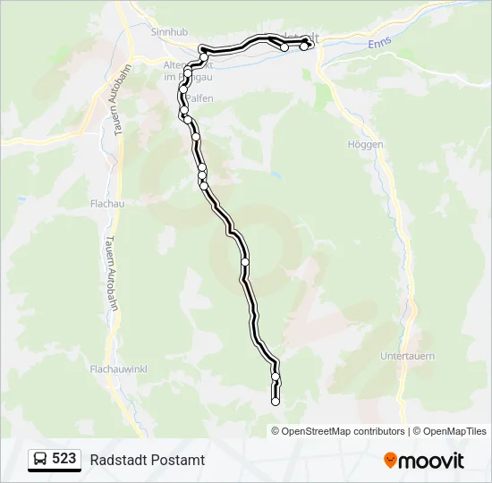 523 Bus Line Map