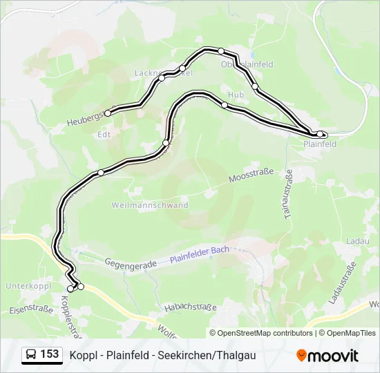 153 Bus Line Map