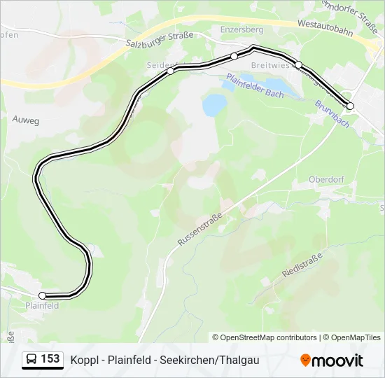 153 Bus Line Map