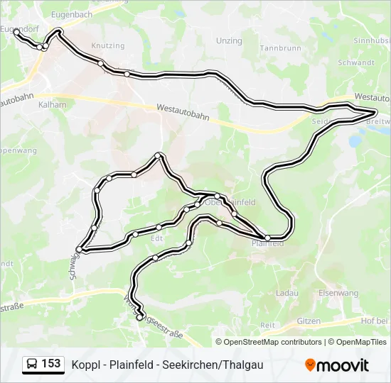 153 Bus Line Map