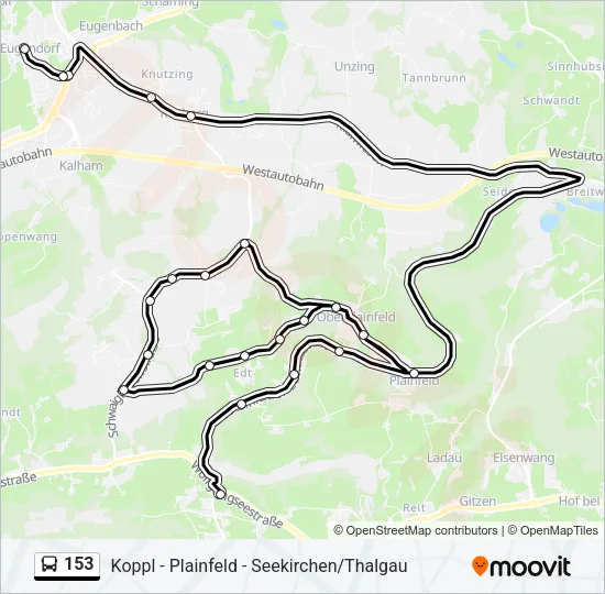 153 Bus Line Map